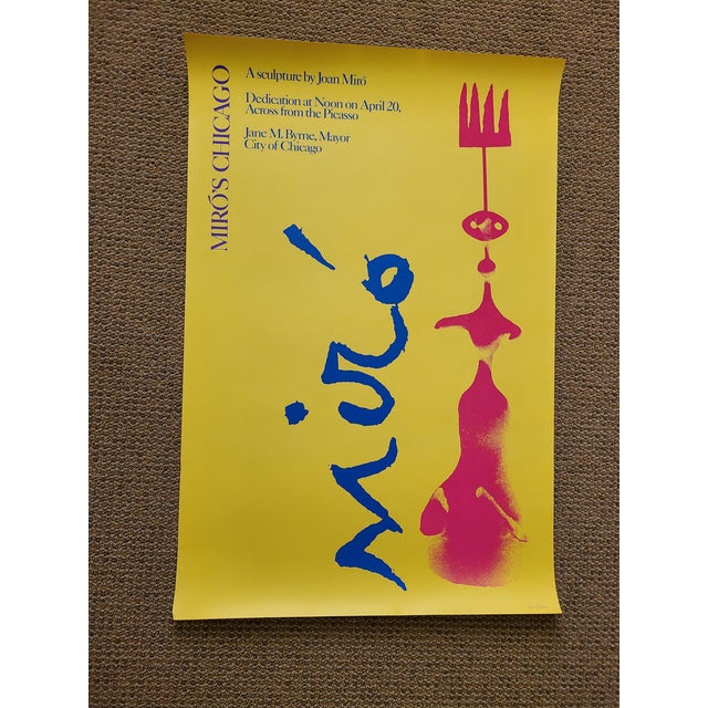 Joan Miró 1981 Joan Miro Sculpture Exhibition Original Poster, Chicago For Sale - Image 4 of 4