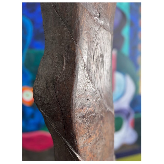 Wood Nicole Bridier, The Zézé Player, Direct-Carved Sculpture, 1992–93, 250CM Tall For Sale - Image 7 of 10