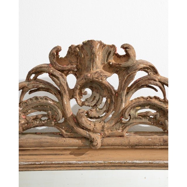 19th Century France Cream Wood Full-length & Floor Mirrors For Sale - Image 9 of 10