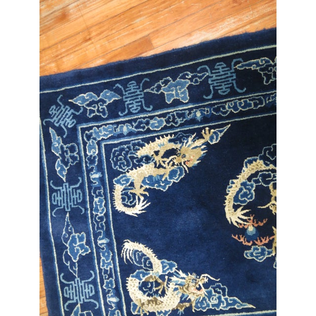 Vintage Dragon Chinese Peking Rug - 4'1" x 6'1" For Sale - Image 4 of 11