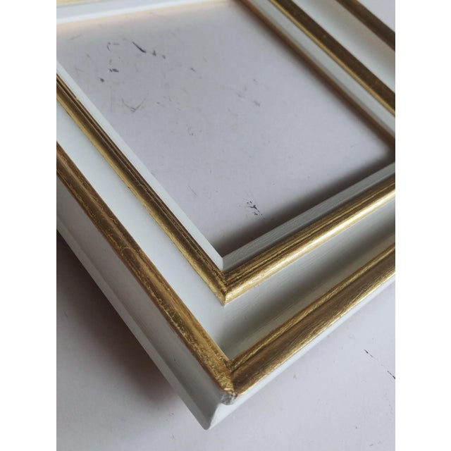 Contemporary White and Gold Wooden Frame For Sale - Image 3 of 5
