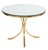 Roger Thibier Style Brass and Mirror Glass Top Circular Side Table on tripod supports. 16.75" H x 22" Diameter....