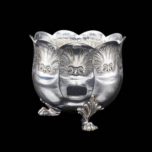 1900 - 1909 Antique Sugar Bowl, English, Silver Plate, Table Dish, Montieth Style, Victorian For Sale - Image 5 of 12