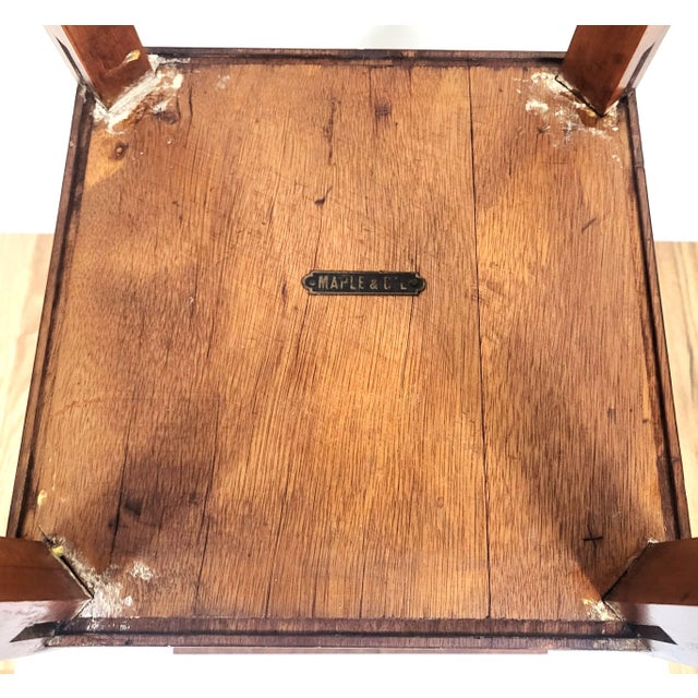 Antique English 19th C Edwardian Satinwood 3 Tier Pedestal Plant Stand Maple Co For Sale - Image 15 of 16