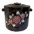 Vintage 1940s Redware Ceramic Roses Cookie Jar Canister - Made in Occupied Japan For Sale