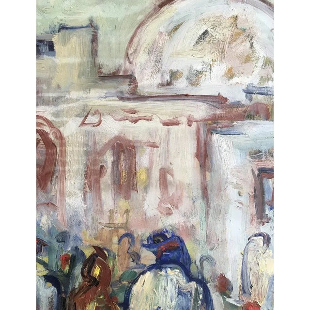 André Pettineroli, Ville orientale animée, Oil and Gouache on Cardboard, Framed For Sale - Image 5 of 7