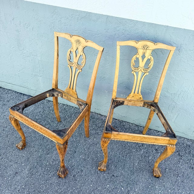 Vintage Chippendale Style Ball in Claw Dining Chairs - Set of 4 For Sale - Image 11 of 11