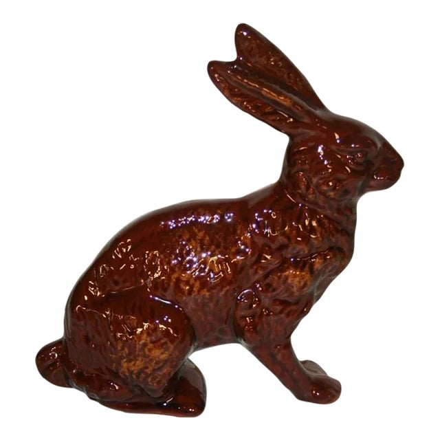 1988 Redware Upright Bunny by Ned Foltz For Sale