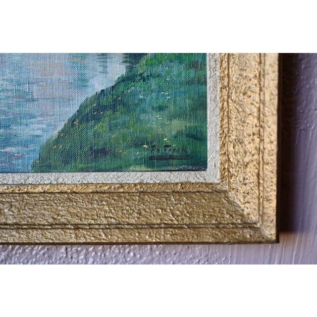 Ph. Frank, River Landscape at Dusk, 1950s, Oil on Canvas, Framed For Sale - Image 6 of 8