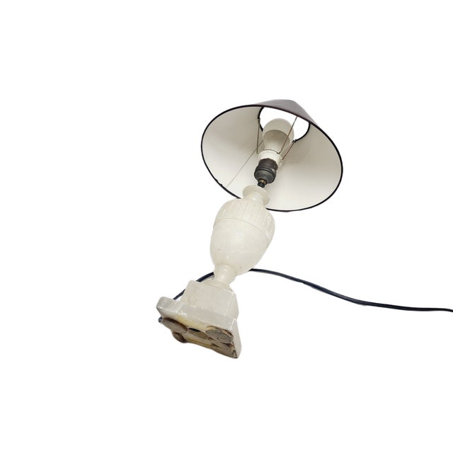 Art Deco Alabaster Bedside Lamp, Belgium, 1950s For Sale - Image 12 of 13