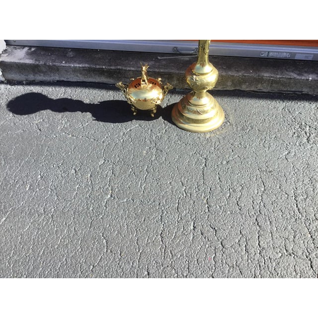 Brass Two Piece Pedestal & Incense Burner For Sale - Image 9 of 13