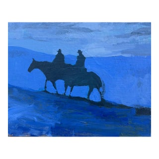 Original Painting Ridge Riders in Gloom by Joseph Christy For Sale