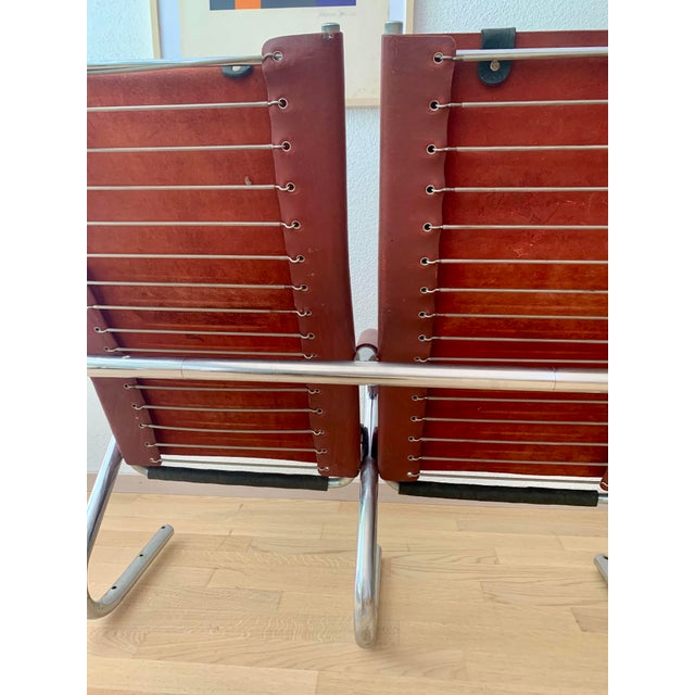 Bauhaus Cinema Series Chrome & Leather Armchair Bench Cinema by Pfalzberger, 1970s For Sale - Image 16 of 18