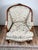 Antique French Louis XV Rococo Style Bergère Arm Chair in Newer Damask Upholstery C. Mid 19th Century For Sale - Image 4 of 11