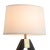 Trina Table Lamp - 30", Ebony Wood Finish, Weathered Brass, White Linen Shade, 3-Way Switch For Sale - Image 6 of 12