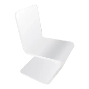 Bent Thick Heavy Lucite Side Z Dining Side Chair Mid-Century Modern