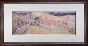 Frank Lloyd Wright Lithograph Limited Ed. Winter Resort Chandler, Az W/Frame