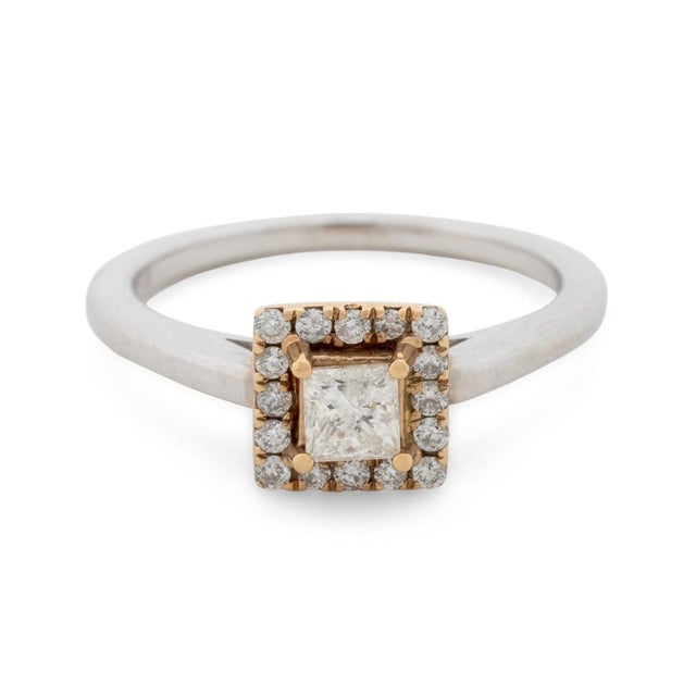 Contemporary 14k White & Yellow Gold Diamond Ring For Sale - Image 3 of 8