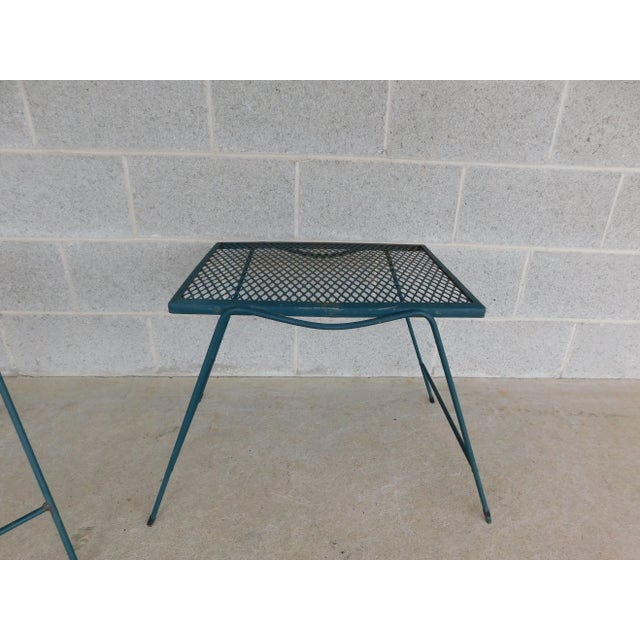 Vintage Wrought Iron Saarinen Style End Tables - a Pair For Sale - Image 4 of 9