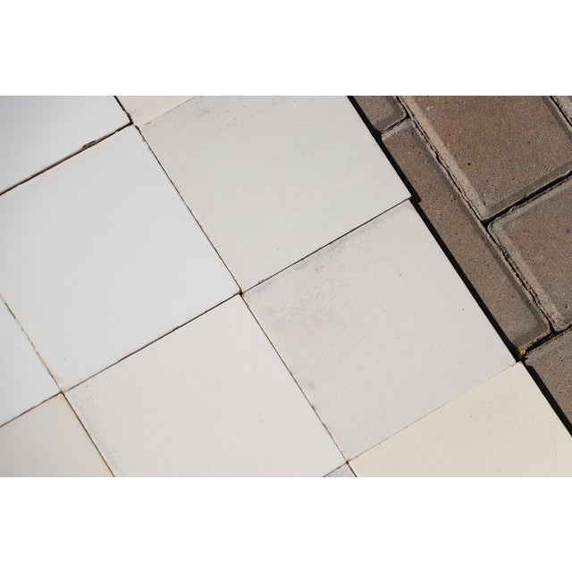 1900s Portuguese Large Antique White & Cream Tiles Set of 32 For Sale - Image 9 of 18