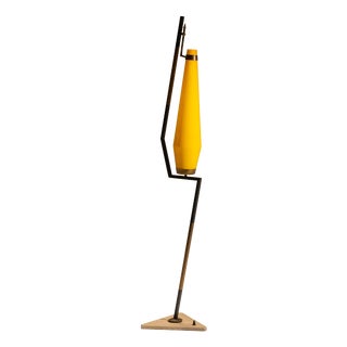 Yellow Glass Floor Lamp by Gino Vistosi for Stilnovo, Italy, 1960s For Sale
