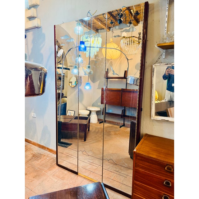 3 70's mirrors, screen-printed with acid, typical of the 70's, the screen-printing lights up through neon lights on the...