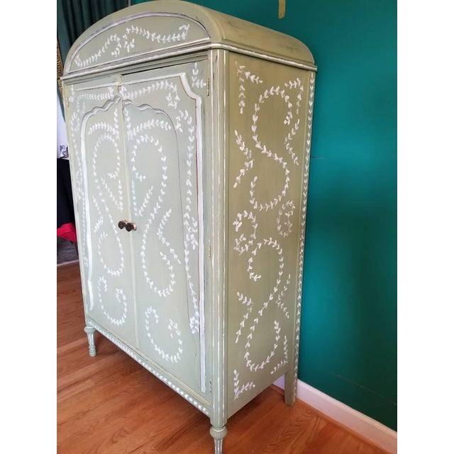 Vintage French Country Hand-Painted Armoire For Sale In Washington DC - Image 6 of 11