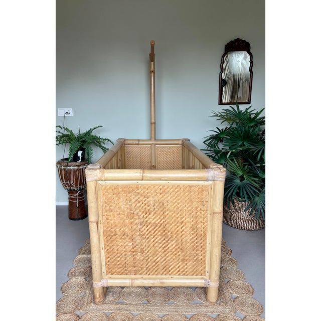 Mid-Century Modern Vintage Bamboo Crib, 1970s For Sale - Image 3 of 8