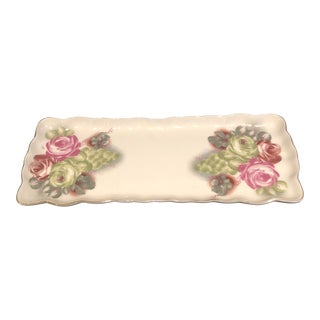 Vintage Nippon Hand-Painted Porcelain Tray For Sale