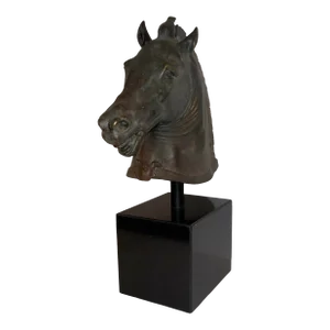 Transitional Bronze Finished Trojan Horse Bust Sculpture