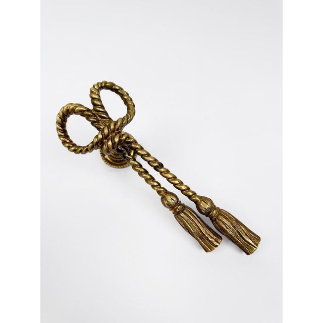 Hollywood Regency Mid-Century Italian Hollywood Regency Brass Handles or Wall Hooks, 1970s, Set of 2 For Sale - Image 3 of 17