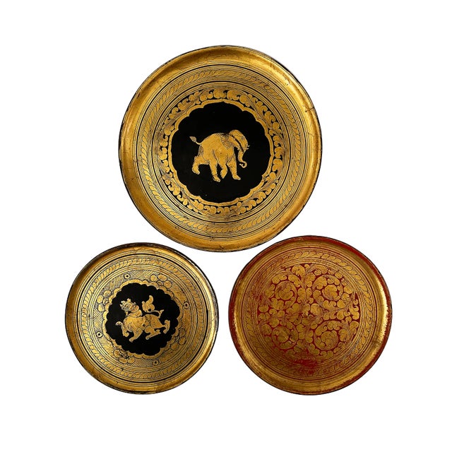 Wood Decorative Wooden Plates - Collection of Three For Sale - Image 7 of 7