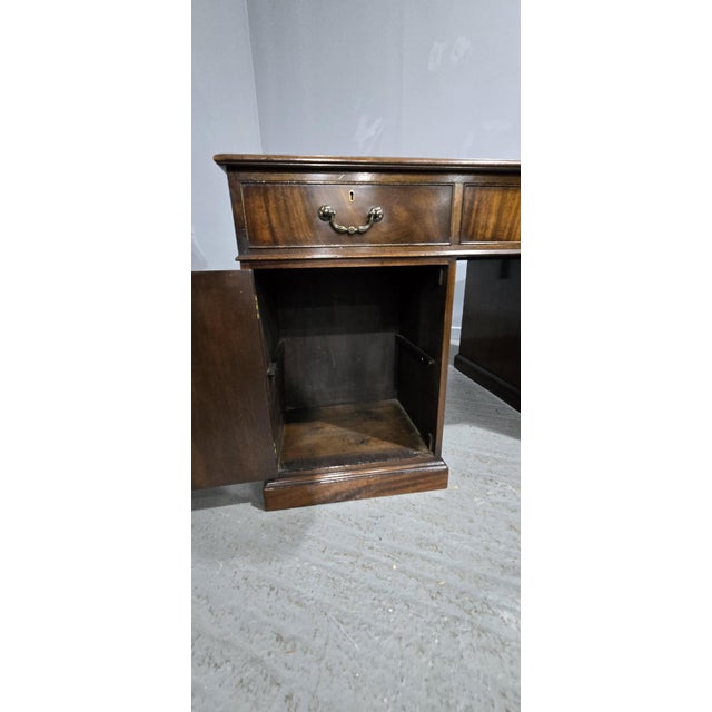 Antique Mahogany Partners Desk, 1910 For Sale - Image 14 of 15