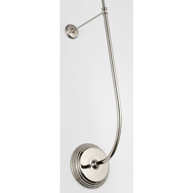 Visual Comfort Suzanne Kasler for Visual Comfort Signature Wyatt 39" Statement Sconce in Polished Nickel with Linen Shade For Sale - Image 4 of 8