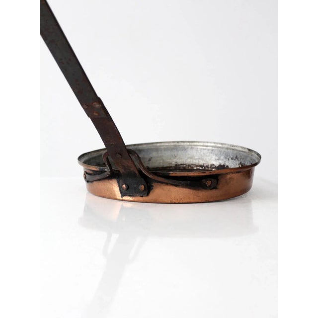 Metal Antique Copper Saute Pan For Sale - Image 7 of 13