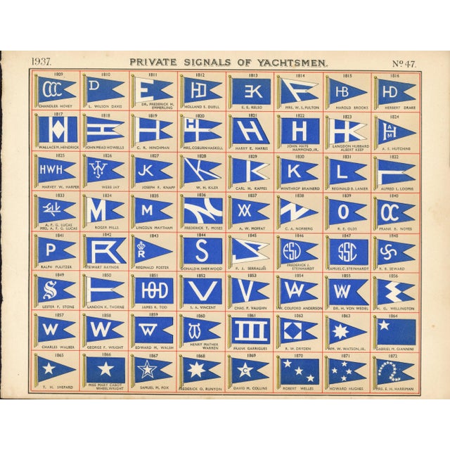 1930s Original Lloyd's Register of Yachts "Private Signals of Yachtsmen" Reference Pages – Set of 4 – Year 1937 Group D For Sale - Image 5 of 5
