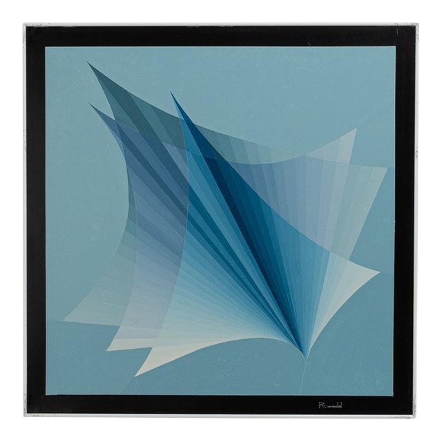 20th Century Belgian Artwork With Metal Frame By Rene Berdal For Sale