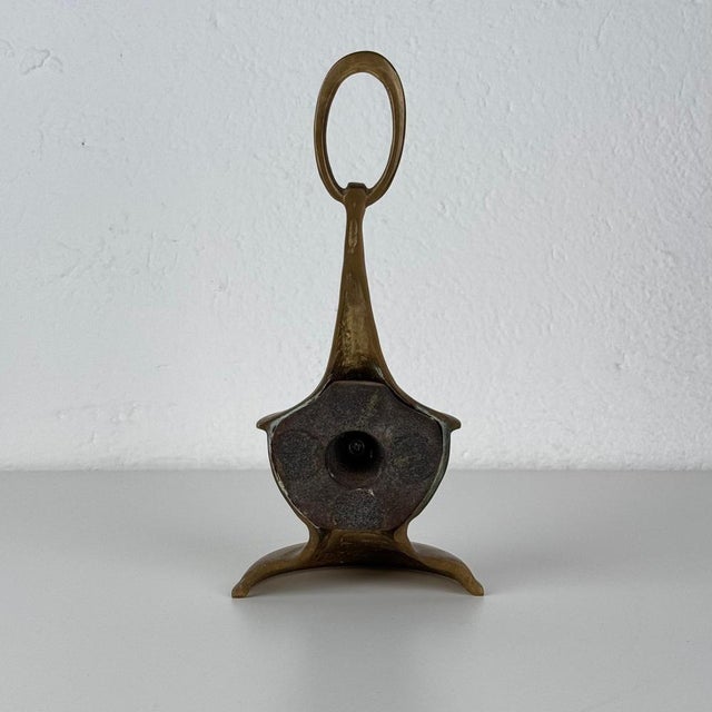 Sculptural Brass Doorstop with Ring Handle by Luigi Caccia Dominioni, 1950s For Sale - Image 4 of 12