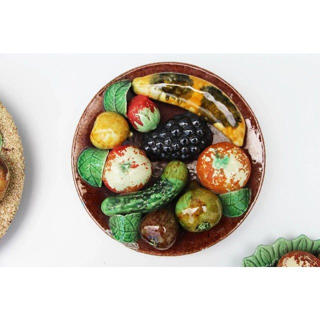 Rustic Trompe l'Oeil Antique Portuguese Plates - Set of 4 For Sale - Image 3 of 13