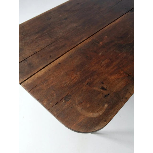 Antique Wooden Plank Top Table For Sale - Image 11 of 13