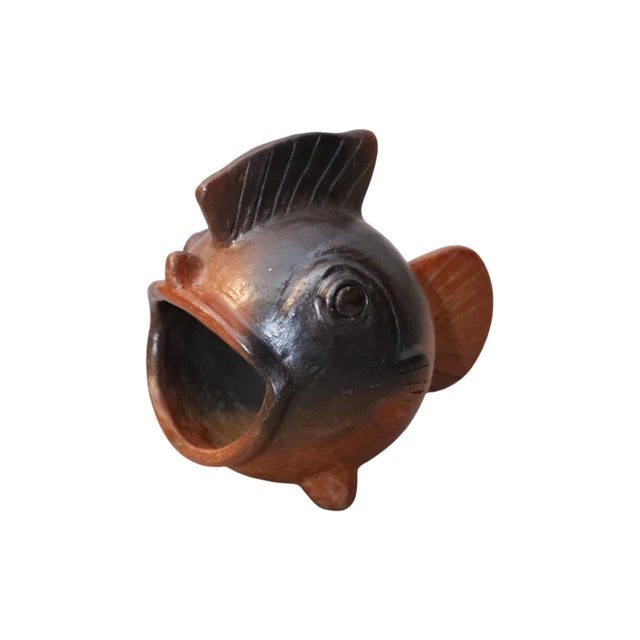 Rustic European Gunnar Nylund for Rörstand Style Ceramic Fish Ashtray For Sale - Image 3 of 8