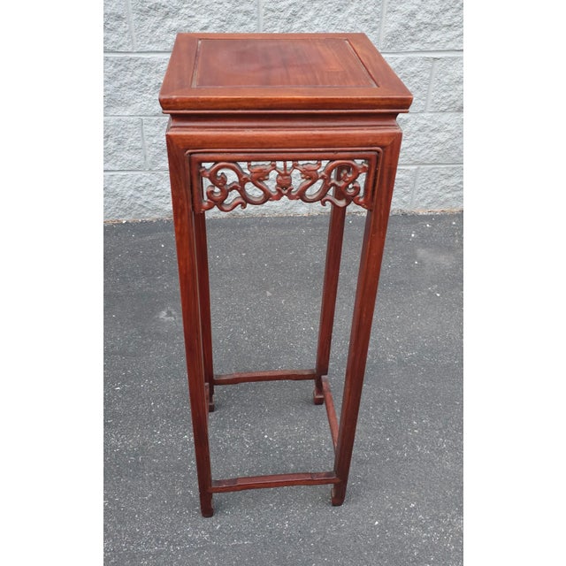 Pair of Chinese Hongmu Stands Pedestals / Plant Stands For Sale In Washington DC - Image 6 of 11