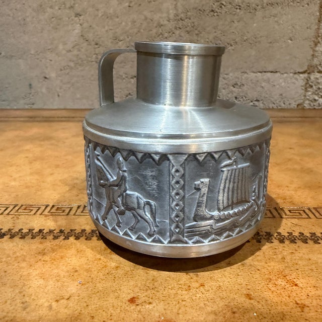 1960s Danish Modern Norwegian Pewter Vase Manufactured by Norsk Tinn For Sale - Image 5 of 15