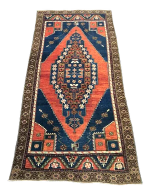 Handmade Turkish Anatolian Ethnic Oushak Wool Area Rug - 4′7″ × 10′1″