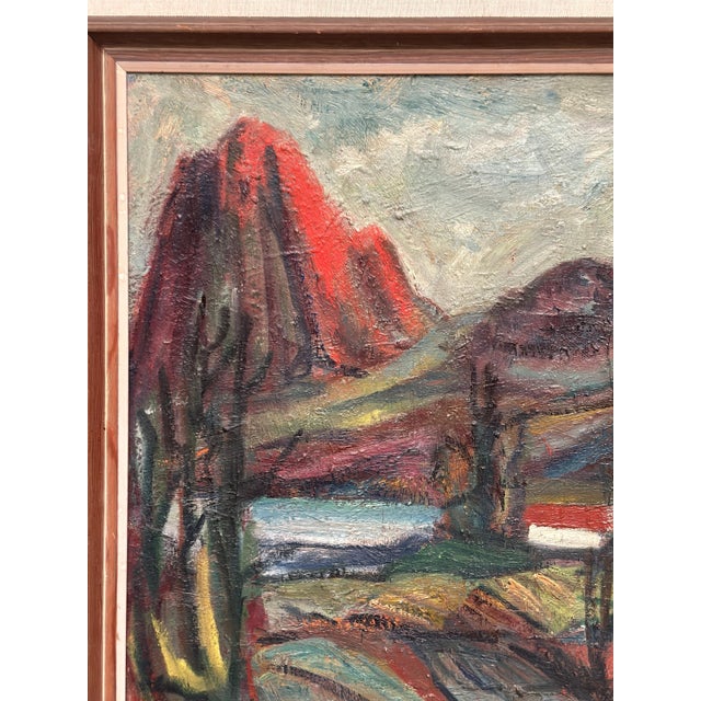 B. Elvsfedt, Hut Between Hills, 1962, Oil on Canvas, Framed For Sale - Image 9 of 18