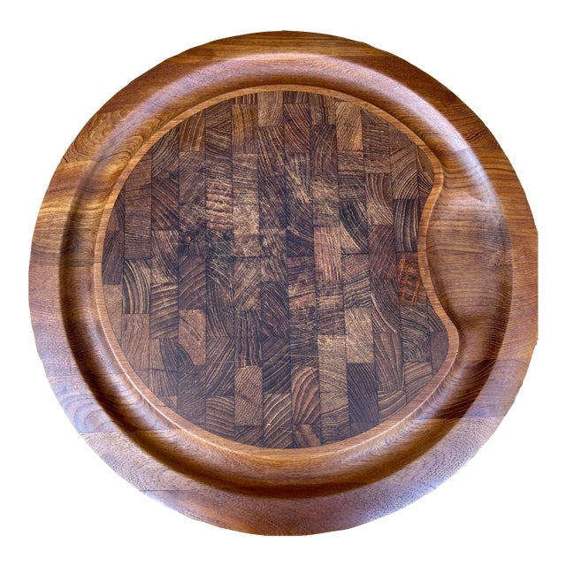 Vintage Dansk Danish Large Round Mid Century Jens H Quistgarrd Charcuterie Tray For Sale
