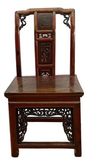 Antique Red Lacquer Lady's Chair
