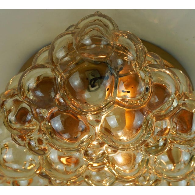 Gold Large Mid-Century Modern Bubble Amber Glass Ceiling Light, 1960s For Sale - Image 8 of 15