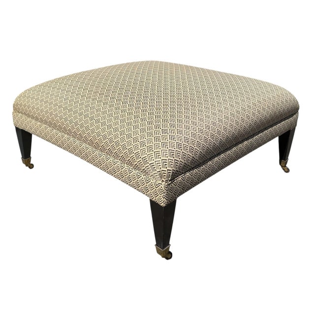 Ralph Lauren Square Ottoman Bench W Geometric Upholstery