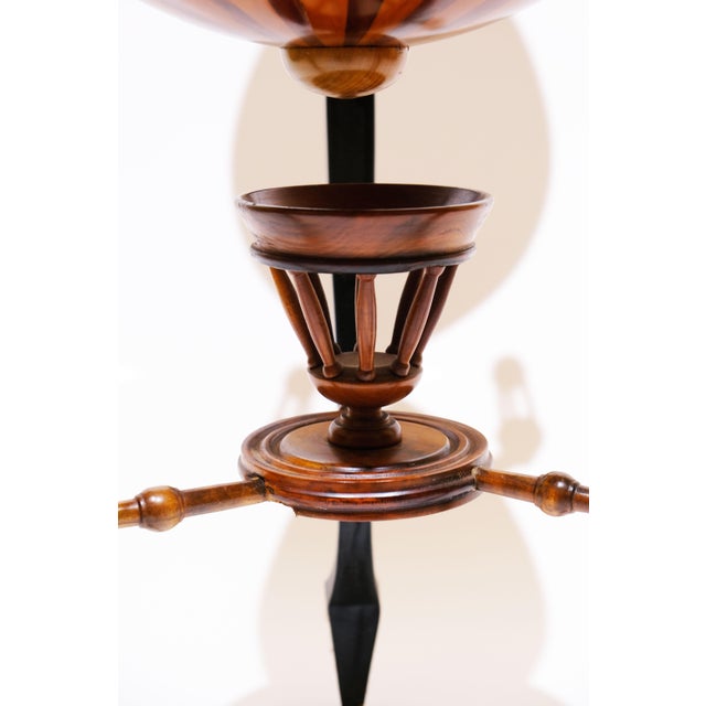 19th Century Half Dome, Half Globe Biedermeier Sewing Side Table For Sale - Image 5 of 7